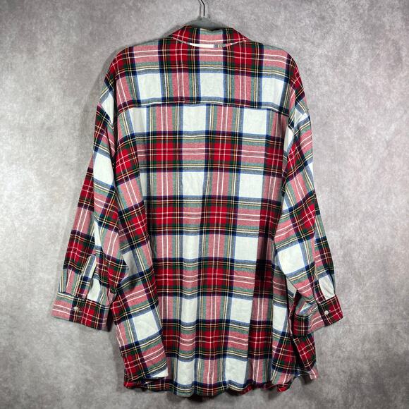Old Navy The Boyfriend Shirt Womens 4X Red Plaid Flannel Button Up Long Sleeves - Picture 4 of 8